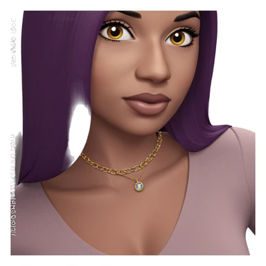 girl with necklace gazing softly sticker