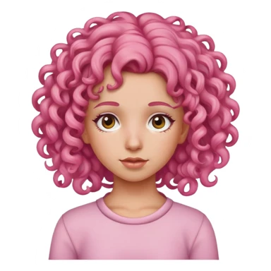 Girl with pink curly hair sticker