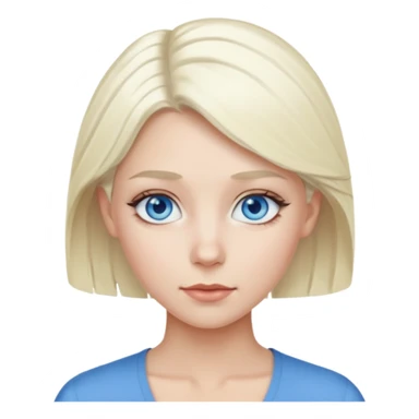 Emily Armstrong with blue eyes, platinum blonde hair sticker