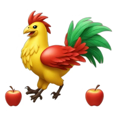 red apple riding a chocobo sticker