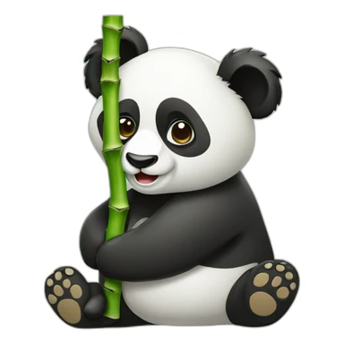 panda with bamboo in mounth sticker