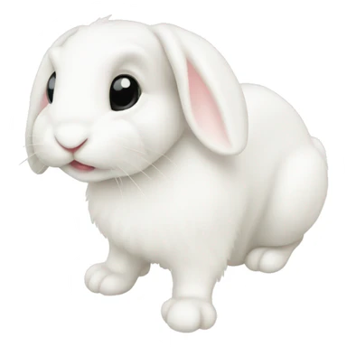white bunny on white sticker