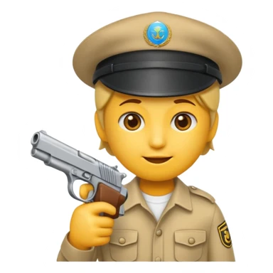As un emoji que se vea la cabeza nada más con una gorra de lado y que no tenga aspecto infantil con una pistola  sticker