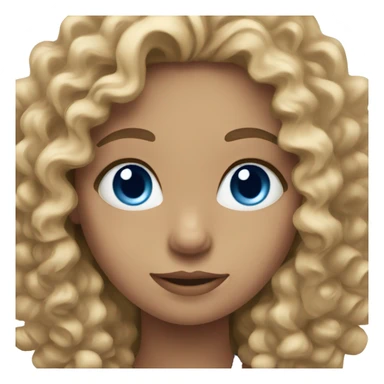 Girl with dark blue eyes and curly dark blonde hair sticker