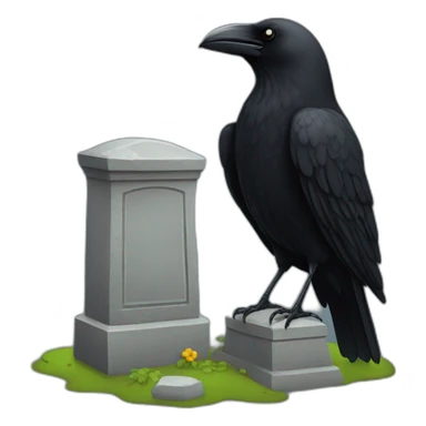 Crow-in-cementery sticker