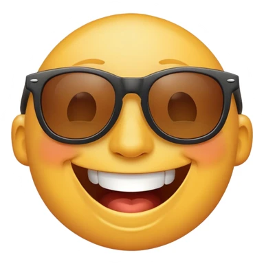 laughing face with sunglasses falling off sticker