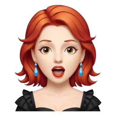 red hair  opera singer singing sticker