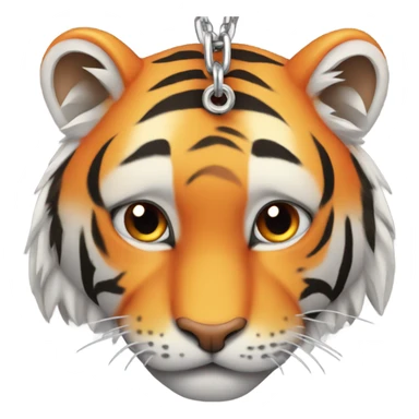 Orange Tiger wearing a chain necklace sticker