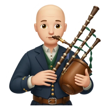 Bald guy playing bagpipes drinking whiskey  sticker