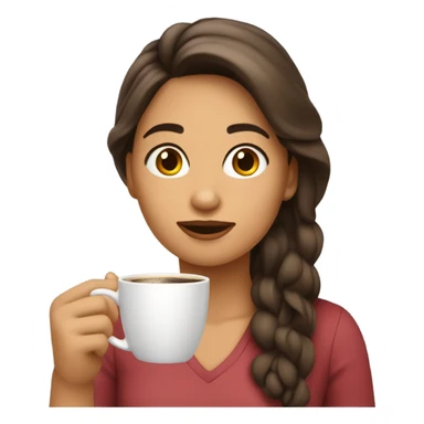 Chica blanca ,cabello corto y con un café en la mano  sticker