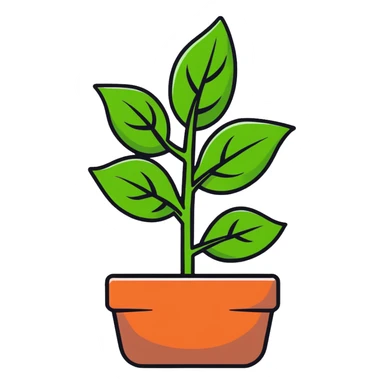 Fresh basil plant with green leaves sticker