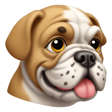 Cute bulldog sitting  sticker