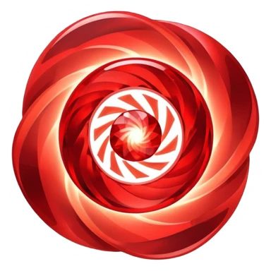 Red crystal with a red glow coming from its center. In the center of the crystal a $ sticker