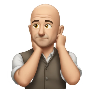 jeff bezos thinking hard with his hands sticker