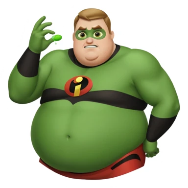 really fat green mr incredible farting sticker