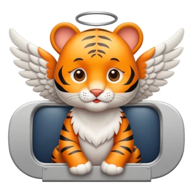 little tiger angel on airplane sticker