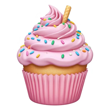 pastel pink cupcake with a bite taken out sticker