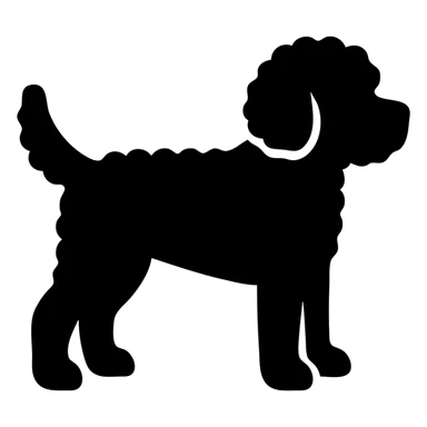 roan Lagotto Romagnolo dog solid black icon sticker