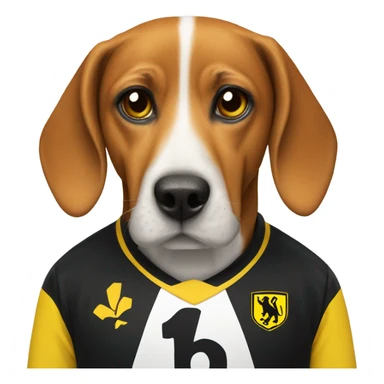 Beagle wearing Watford jersey  sticker