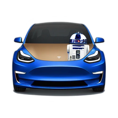 Tesla Model 3 with R2-D2 colours sticker