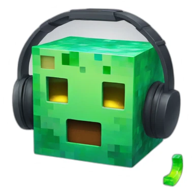 Minecraft Slime wearing a headset sticker