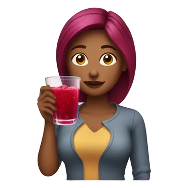 woman drinks cranberry juice sticker