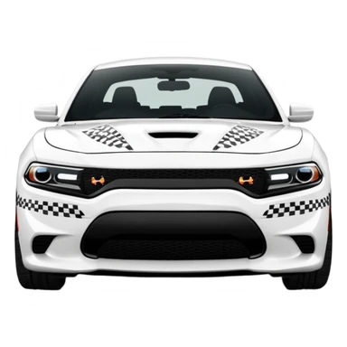 CHARGER DOSH HellCat SRT white and Pattern on the side of the logo Lynx with Black Control 4k, 8k sticker