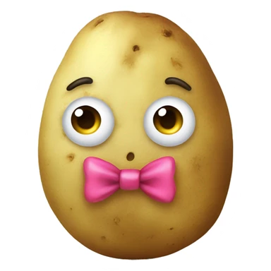 Potato looking like a girl with a bow sticker