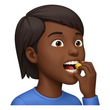 Tête de profil, et qui fait chute en montrant sa bouche sticker