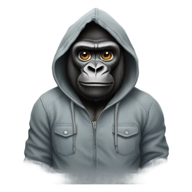Gorilla wearing a hoodie sticker