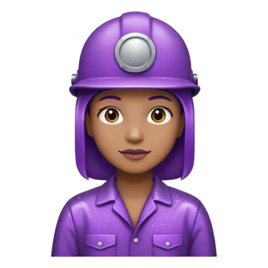 industrial worker wearing purple glittery clothes sticker