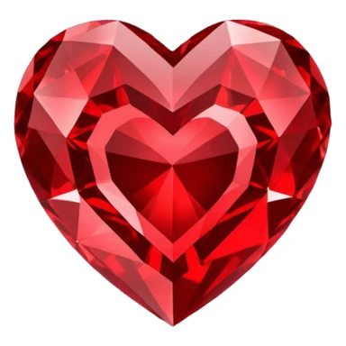 Crystals dark red heart 3D  sticker