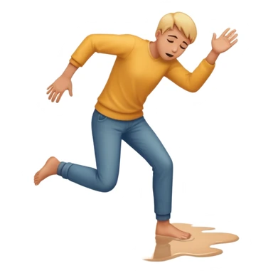 foot slipping on slippery floor sticker