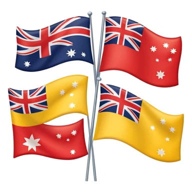 Red and yellow surflifesaving Australia flags sticker