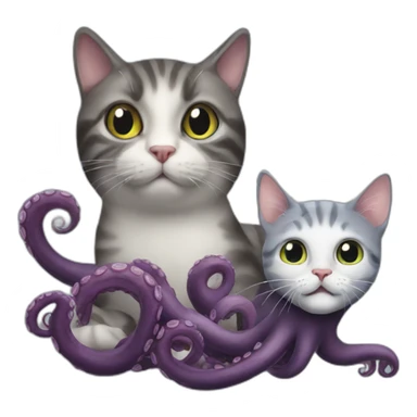 Octopus and Cat  sticker