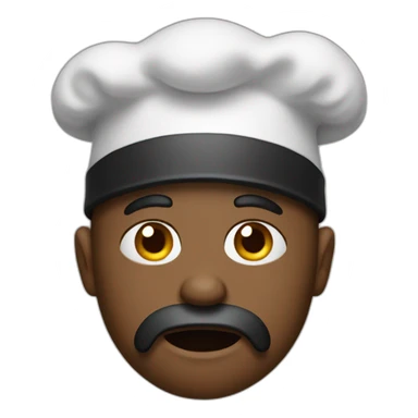 One Black with cheff hat and worried face sticker