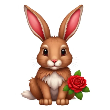 Hase mit einer Rose sticker