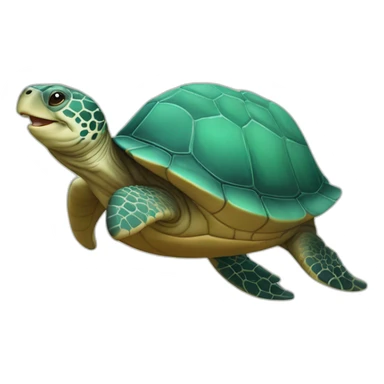 Tortue sur un dophin sticker