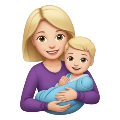 Mom holding baby sticker