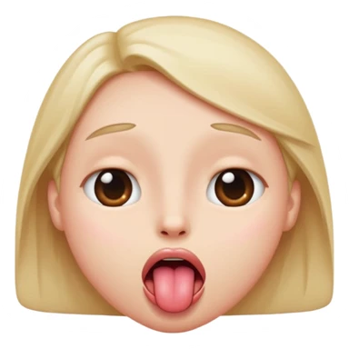 face with eyes rolled back, tongue hanging out, blushed sticker