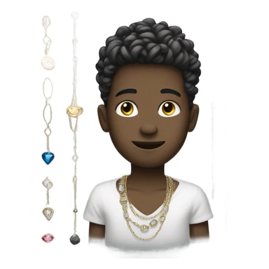 monochrome boy with jewelry sticker