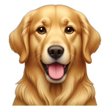 golden retriver with red beany sticker