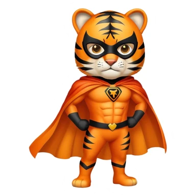 Superhero tiger with cape and mask sticker