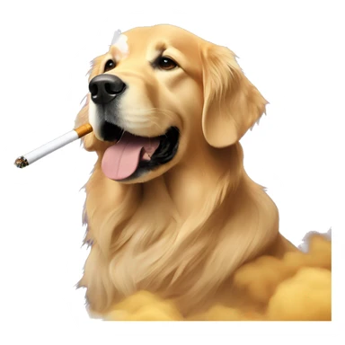golden retriever smoking a vape  sticker