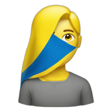 designer with Ukraine flag sticker