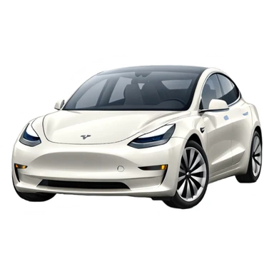 Tesla model 3 white. Icon sticker