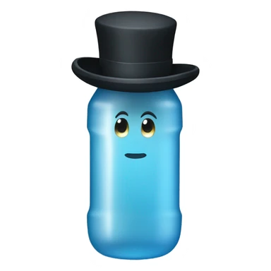 water bottle with a tophat sticker