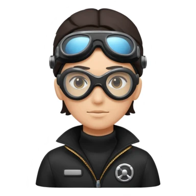 time traveler in black clothes sticker