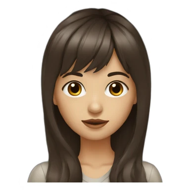 brunette-with-bangs-and-dark-eyes sticker