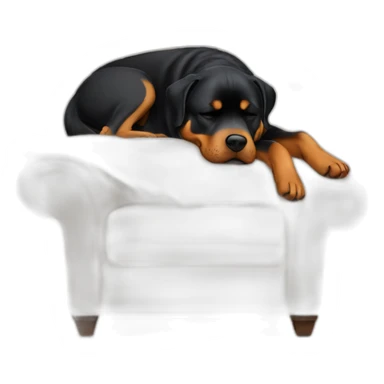Rottweiler sleeping o couch sticker